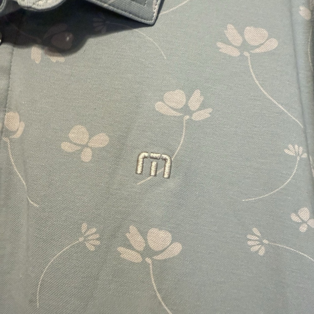 Travis Mathew Blue Floral Polo Shirt - Picture 4 of 6